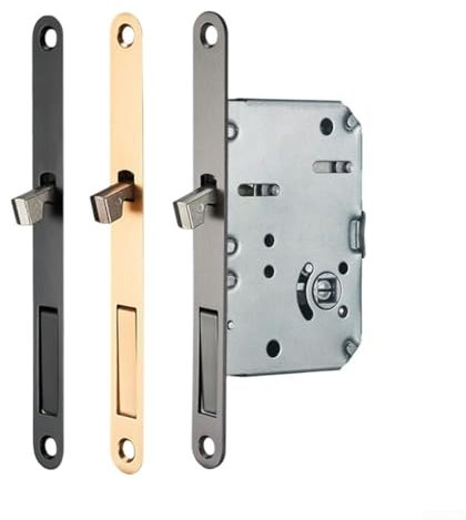 Sliding Pocket Door Bathroom Mortice Lock - Privacy Set | Door Latch Security Mechanism Zinc Alloy Locks | for Internal/External Doors | Balcony Lock(Rose Gold)