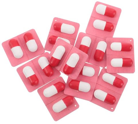 Toddmomy 10 Pièces Jouets Capsules Jouets de Fille d'enfant en Bas âge Fausses pilules Jouets pour Tout-Petit garçon Jouer au Docteur kit Bois