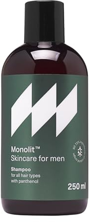 Monolit Shampoo mit Panthenol, für Männer, Haarverstärkung, Pflege der Haarwurzeln, Beruhigt die Kopfhaut, Panthenol, Kamillenextrakt, Wirksame Wirkung, 250 ml