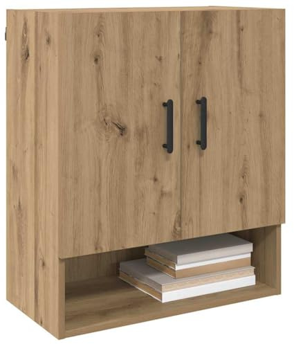 vidaXL Wall-Mounted Cabinet Wall-mounted Artisan Oak 60 x 31 x 70 cm, Modern Wall-Mounted Cabinet, Rectangular Storage for Bathroom, Bedroom, Living Room, Durable Engineered Wood Organizer
