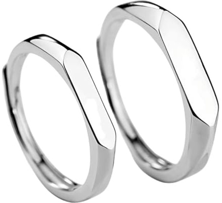 Aotiwe Ring Silber 925, Eheringe Silber für Frau Polieren des Einfachen Stils Paar Verstellbar