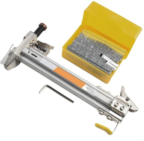 Niceminiwall ST18 Manual Nailer for Automatic Straight Nailing Tool with Aluminum Alloy Body, 65 Nail Capacity, for Woodworking and Flooring Cement(ST18 with Nails)