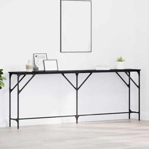 Générique Table Console Chêne Noir 200 x 29 x 75 cm,Meubles, Tables, Tables Basses et Tables d'appoint, Tables d'appoint, Noir (Poids 11.71KG)