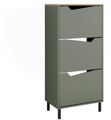 Vicco Schuhkipper Marelle, Grün/Artisan, 60 x 129.5 cm mit 3 Fächern