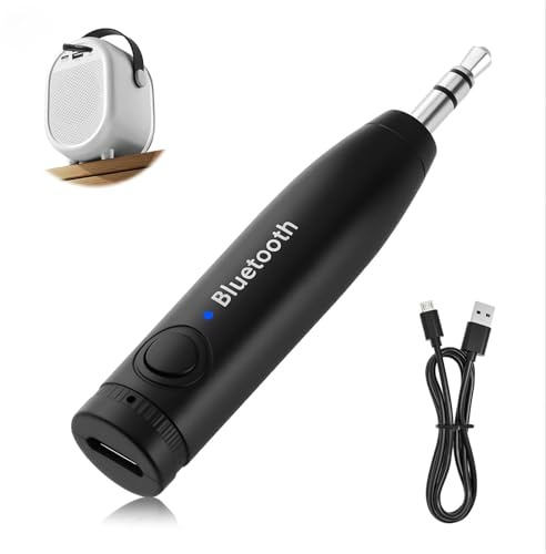 Bluetooth 5.3 Adapter Sender Klinke 3,5mm AUX Audio Adapter für Bordfernsehen, Autoradio und Heimstereoanlage