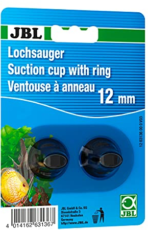 JBL Thermomètre à ventouse élastique, dia 12 mm, 2 pces, Noir, Classique, Analogique, Alimenté par pile, Facilité d'installation et fixation sécurisée pour aquariums terrariums