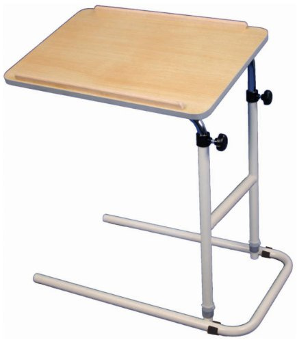 Aidapt Overbed and Chair Table Desk With Hygienic Laminated Easy Clean Top, Height and Angle Adjustment For Writing, Eating, Reading and Hobbies. Fitted With Anti Slip Feet