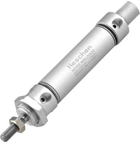 Heschen Pneumatic Slim Air Cylinder, MAL 20-50, PT1/8'' Port, 20mm Bore, 50mm Stroke, Double Acting
