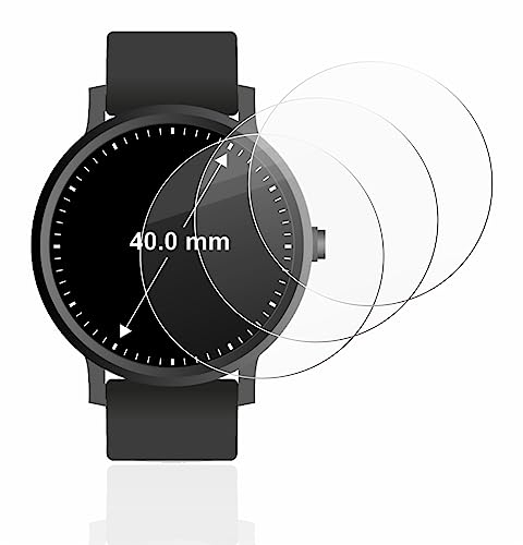 BROTECT (3 Stück Schutzglas für Armbanduhren (Kreisrund, ø: 40 mm) Schutzfolie Made in Germany Panzer Folie Glas Displayschutz [ 9H, Anti-Fingerprint]