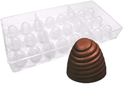 24 fori 3D Spiral stampo per cioccolatini, PC trasparente in policarbonato per il cioccolato, plastica da forno Mold, DIY cioccolato Bakeware vassoio, rettangolare da pasticceria pasticceria Maker