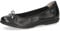 CAPRICE Damen Ballerinas aus Leder mit Schleife, Schwarz (Black Softnap.), 39 EU