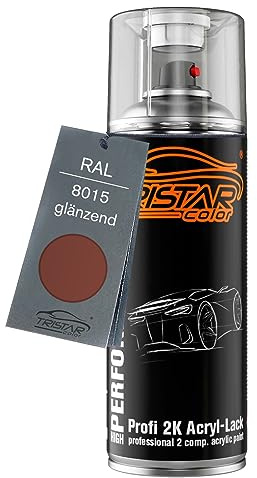 TRISTARcolor RAL 8015 Kastanienbraun glänzend 2K-Acryl-Lack Spraydose | Sprühdose 400 ml, schnelltrocknend