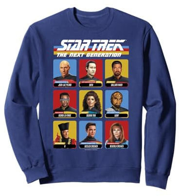 Star Trek The Next Generation Cast Panel Poster Sweatshirt
