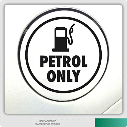 Petrol ONLY CAR Fuel Filler Cap Door Sticker SELF Adhesive Vinyl Decal 95mm by 95mm