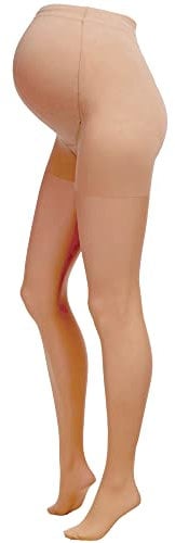 Herzmutter Collants grossesse femme Voile 20DEN - Collant de maternité transparents et mats - Beige, Noir - Lot de 1-1200 (M-L, Beige-Foncé)