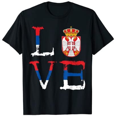 Serbien Wappen Serbe Liebe Serbische Flagge Srbija T-Shirt