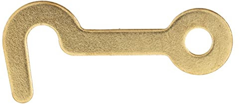 Brass Plated Lid/Door Latch Hook Lock | Pack of 4 | Small Box Gate Hook, Eye Latch, Privacy/Security | Trunk, Box, Furniture Hook Latch | DL-C1478-1534BP4P
