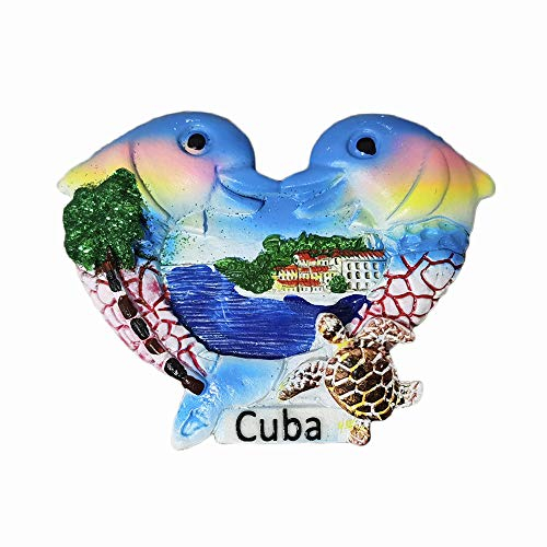 Kühlschrankmagnet mit 3D-Delfinen, Souvenir, Geschenk, handgefertigt, Heim- und Küchendekoration, Cuba-Kühlschrank-Magnet-Kollektion