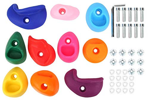 Asideros de Escalada 10Pcs Asideros de Escalada Asas de Escalada de Gran tamaño Asas de Pared de Roca Grande para Exteriores(S)