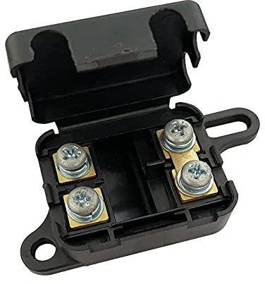 DC 12-24 V Mini ANL Portafusibili, Ampper 2 Way In-Line MANL Scatola di fusibili per Auto Audio Amplificatore Inverter MANL Fusibile e altro (senza fusibile, confezione da 1)