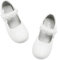 Apawwa Scarpe Eleganti per Ragazze con Scarpe Basse da Festa in Pelle AntiGraffio per Ragazze Mary Jane Bianche e Nere per attività Scolastiche di Matrimonio MC16 Color White Size 35