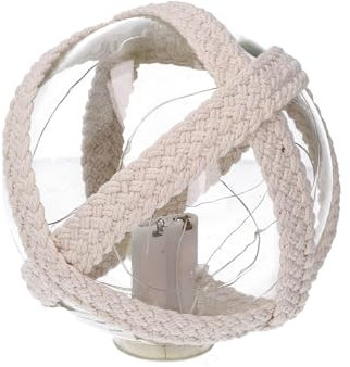 Vacchetti Giuseppe Sea Glass Ball with Led and Round Rope, Azure, Piccolo