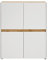 Lomadox Wohnzimmer Highboard in weiß mit Absetzungen in Wotan Eiche Nb., B/H/T: ca. 100/120/40 cm