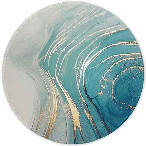 ITNRSIIET Mouse Mat Small Round Mouse Pad with Stitched Edge, Waterproof Smooth Surface Premium-Textured Mousepad with Non-Slip Rubber Base, for PC Laptop Office&Home (Annual Ring Marbling)