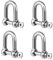 TERF M6 Heavy Duty Commercial D-Shackle Steel M6 (6mm) D-Shackle Ring Use For Heavy Duty Construction Rigging Vehicle Recovery Hauling Tie Downs Hanging and Multi Purpose Use - Pack of 4, Silver