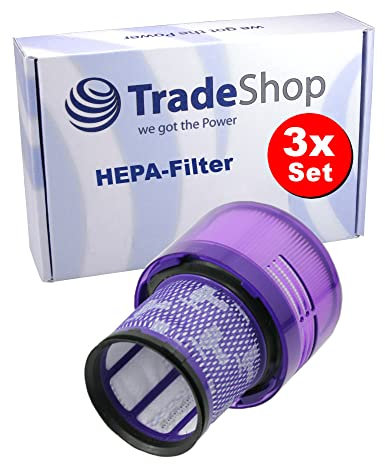 Trade-Shop - 3 filtri HEPA compatibili con Dyson Cyclone V11 Absolute / Pro, Extra, Extra+, Extra Pro, SV14, 970013-02, 97001302 DY-970013-02 / filtro pre-motore lavabile