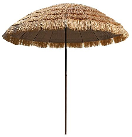 JYCCH Sombrillas, sombrilla de Playa Grande para sombrear, sombrilla de Paja de jardín portátil, sombrilla de Paja de Hawaii sin Sombra de Base con función de inclinación