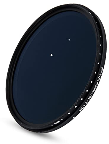 JJC ND Filter Neutraldichte 67mm ND2-ND400 Verstellbarer Graufilter, Optisches Glas, Abgestuft, Neutraldichtefilter für Canon/Nikon/Sony Objektive mit Wasserdichter Filtertragetasche (67mm)
