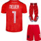 Mokiss Deutschland Neuer Kinder Torwart Trikot Fußball #1, Neu Saison, Shorts Socken Torwarttrikot (Rot,24)