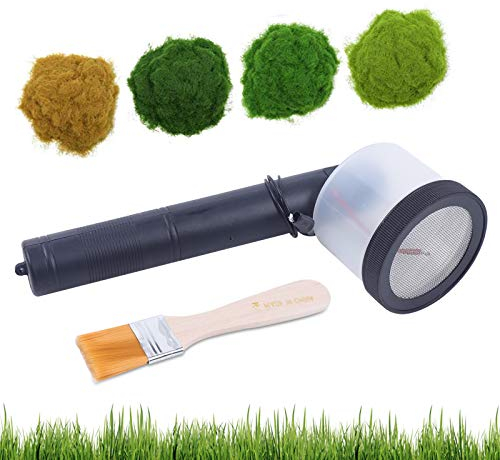 SanBouSi Micro appareil d'herbe - Applicateur de flocage ABS - Mini flocage d'herbe statique avec poignée antidérapante - Pour le terrain, le paysage, l'aménagement paysager, l'herbe à disperser