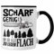 Trendation - Waldarbeiter Tasse Geschenk für Holzhauer Holzer Holzarbeiter Spruch Scharf Genug Um Sie Alle Flach zu Legen Männer (Schwarz)