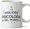 Mugffins Tazza in ceramica per PSICOLOGA donna 11 oz / 350 ml - In italiano - Miglior del Mondo - Idea regalo per compleanno, anniversario, natale, laurea