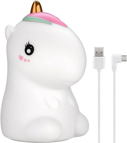 goobay 61649 LED Nachtlicht Einhorn/geeignet als Einschlafhilfe, Stilllicht und Kinderzimmer Deko/leuchtet in warmweißem Licht, 7 Farbwechsel und 3 Leuchtmodi