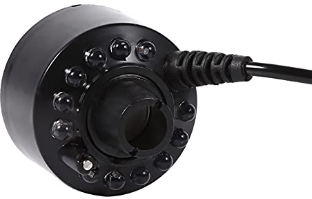 Acouto LED-Zerstöuber-lmaschine, 12 LED 24V Farbwechsel Luftbefeuchter Ultraschall Nebelmaschine Wasserteich Zerstöuber