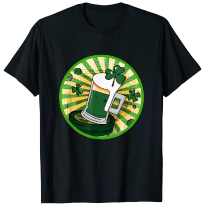Chope irlandaise trèfle avec bière | Saint Patrick T-Shirt
