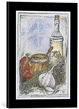 kunst für alle Bild mit Bilder-Rahmen: Ole West Lasst uns eine Kleinigkeit kochen - dekorativer Kunstdruck, hochwertig gerahmt, 30x40 cm, Schwarz matt