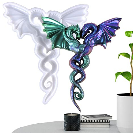 Fukamou Drachen Silikonformen | Epoxidharz Formen Tieren Aus Silikonen | Heimdekoration | Fertighöhe:16.8x19 cm