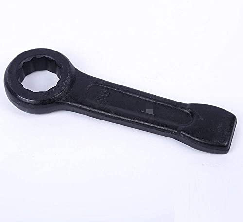 Spanner,Ratchet Spanner Set,Ring Spanner,Slogging Ring Spanner 24-55mm Box End Wrench Metric Single Ring Flat Spanner Slogging Wrench Train Tube Extension Tool Car Key (24mm) (Color : Black, Size : 55