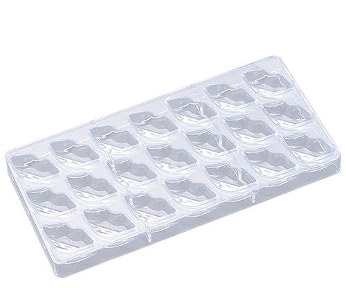 Stampo per cioccolatini in policarbonato a 21 griglie, stampo per cioccolato in policarbonato, stampo per cioccolatini fai da te (a forma di labbra)