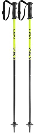 LEKI Kinder Rider Skistöcke, Black-Neonyellow-White, 90cm