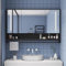 UkewEi Armoire de Toilette LED, 90cm Armoire Murale de Rangement de Salle de Bain avec Éclairage, Anti-buée Intelligent, Armoire à Pharmacie avec Etagère pour Cosmétique Maquillage (Color : White, S
