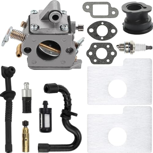 ZAMDOE Carburetor for Stihl MS170 MS180 017 018 ms170 ms 180 Chainsaw replaces C1Q-S57 C1Q-S57A C1Q-S57B 11301200603 with Air Filter Spark Plug Fuel Hose Oil Line Pump Filter