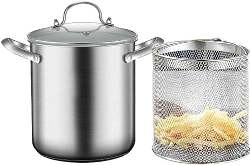 Marmites à Asperges, marmite à Asperges avec Panier, 5 L en Acier Inoxydable, cuiseur à Vapeur pour Asperges, cuiseur à Asperges adapté aux pâtes, Spaghettis, légumes