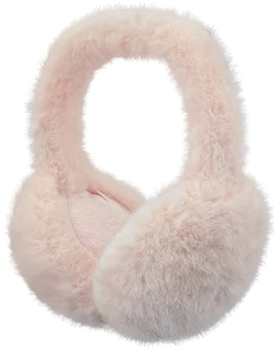AUSUAYA Cache-oreilles Fuzzy, cache-oreilles pliable en peluche chaude cache-oreilles pour l'hiver par temps froid Cache-oreilles W-E-M2, Rose, taille unique