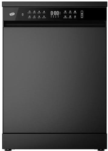 Daya DSDW-15D03LBB, Lavastoviglie a libera installazione, 15 coperti, Classe B, 46 dB, 8 programmi, Display LCD, Apertura automatica, Mezzo carico, Dry+, Nero