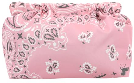 Depesche 12872 Miss Melody Bandana - Kosmetiktasche in Rosa und mit Bandana-Muster, Täschchen mit Spangenverschluss